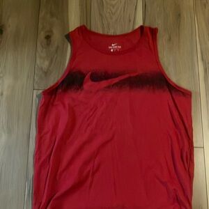 Nike Red and Black Men's Tank Top